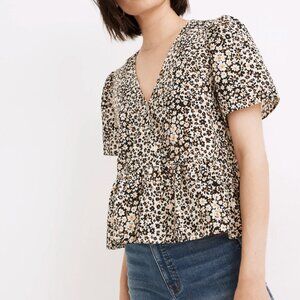 Crossover Peplum Top – Daisy Groove, Size Small